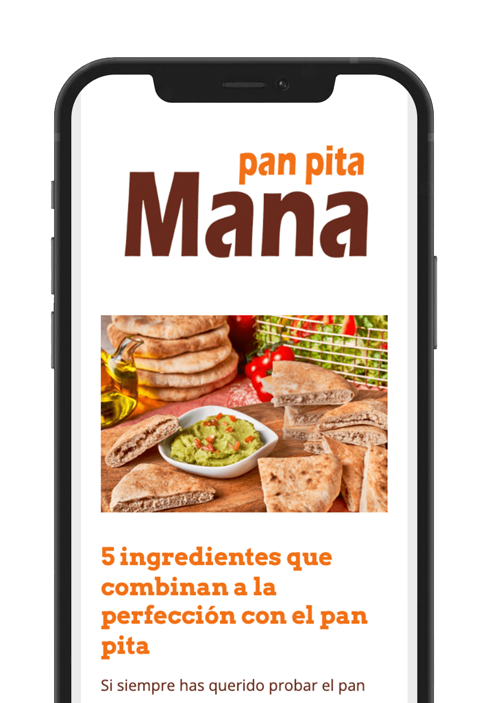 Suscribirse a la Newsletter de Mana Pan Pita